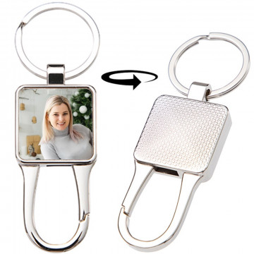 Portachiavi in metallo personalizzato foto - Moschettone portachiavi
