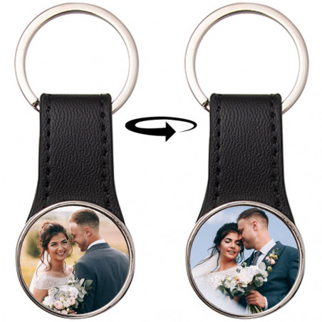 Portachiavi in pelle rotonda personalizzata Portachiavi in pelle rotonda personalizzata