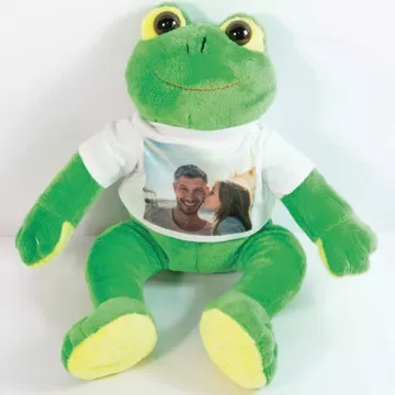 Peluche rana da personalizzare con una foto