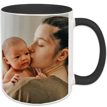 Tazza nera personalizzata con foto | Lavabile in lavastoviglie
