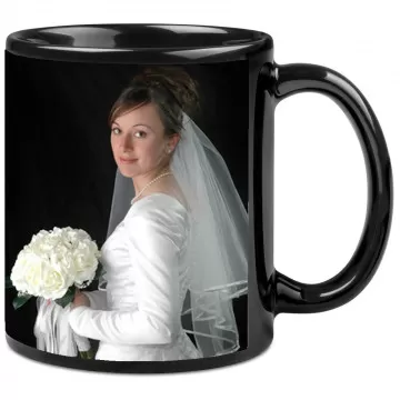 Tazza nera personalizzata con foto | Stampa a colori