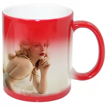 Tazza magica rossa con foto personalizzata | Effetto termico