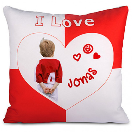 Cuscino I Love rosso personalizzabile Cuscino I Love rosso personalizzabile