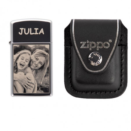 Zippo argento lucido con sacchetto Zippo argento lucido con sacchetto