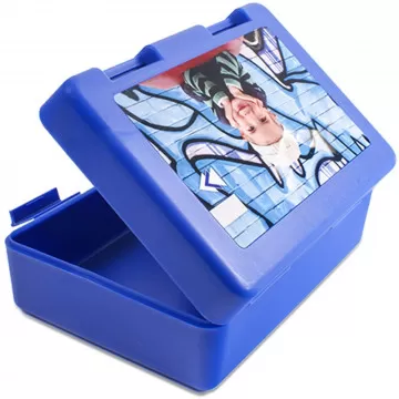 Box snack blu personalizzato con foto