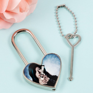 Lucchetto a forma di cuore personalizzato con foto