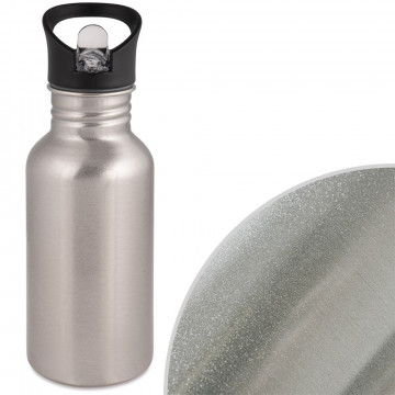 Borraccia sportiva in acciaio grigio da 500 ml con foto