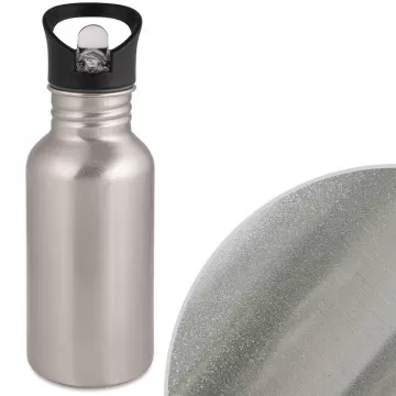 Borraccia sportiva in acciaio grigio da 500 ml con foto