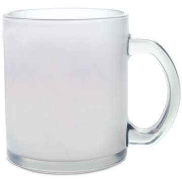 Tazza in vetro satinato con la tua creazione