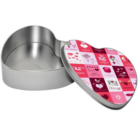 Scatola in metallo foto stampata a cuore Scatola in metallo foto stampata a cuore