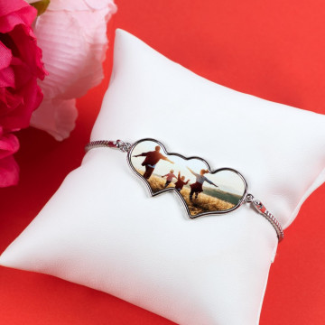 Personalizzato foto cuore fantasia braccialetto - stampa a colori HD