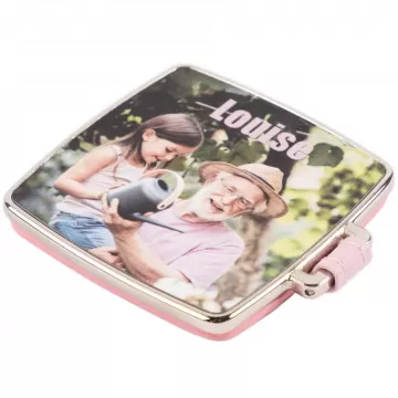 Specchio quadrato rosa personalizzato