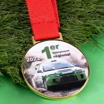 Medaglia dorata personalizzata con foto