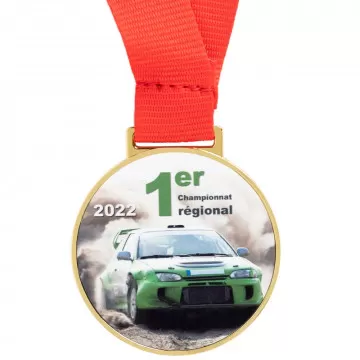 Medaglia premio dorata personalizzata con foto