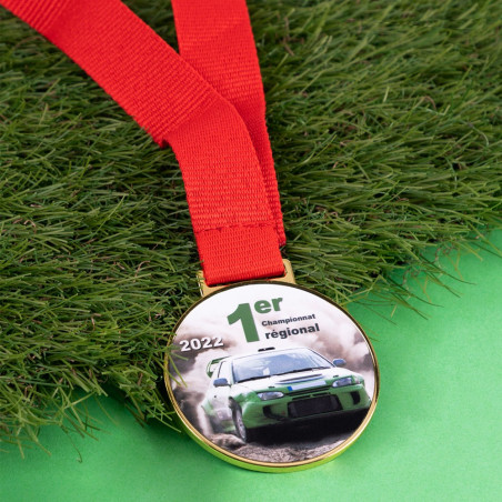 Medaglia sportiva in oro tondo stampata Medaglia sportiva in oro tondo stampata