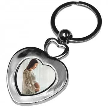 Portachiavi cuore in metallo personalizzato con foto