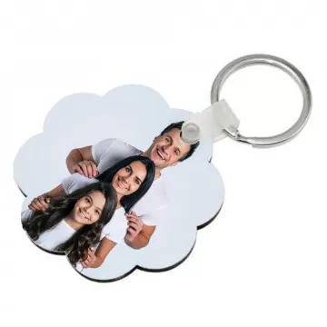 Portachiavi a fiore in legno personalizzato con foto