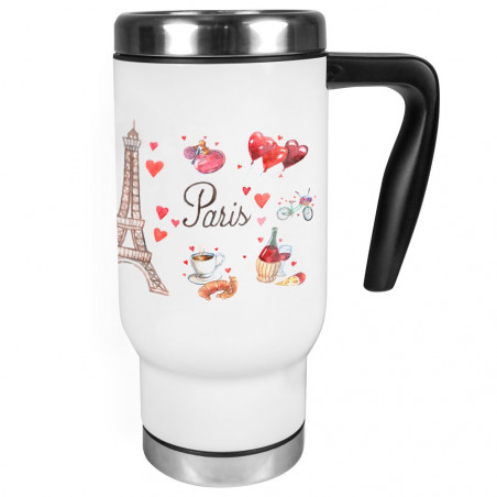 Tazza thermos bianca personalizzata Tazza thermos bianca personalizzata