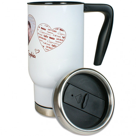 Tazza termoelettrica bianca con foto Tazza termoelettrica bianca con foto