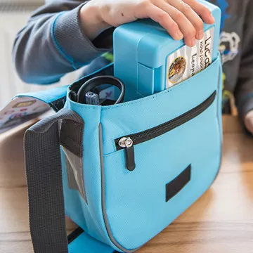 Scatola snack azzurra personalizzata