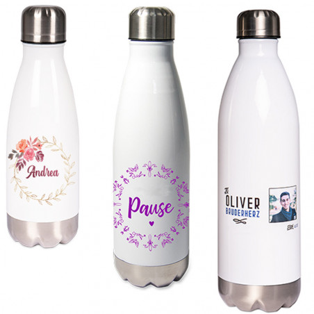 Bottiglia di thermos bianca