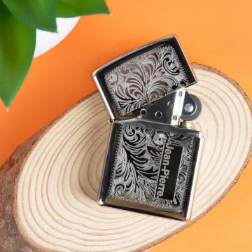 Accendino Zippo veneziano inciso argento