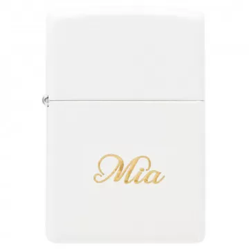 Accendino bianco Zippo inciso