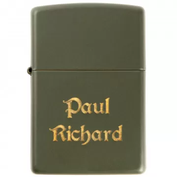 Accendino Zippo Kaki inciso