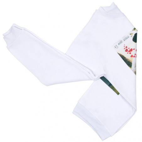 Maglione bianco uomo stampato foto Maglione bianco uomo stampato foto