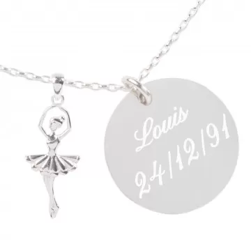 Collana ballerina personalizzata con incisione argento