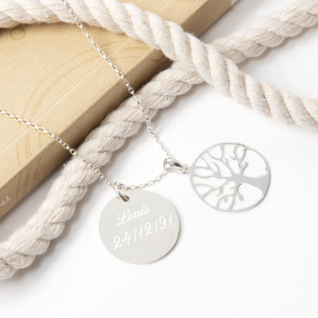 Collana con albero di vita argento personalizzabile Collana con albero di vita argento personalizzabile