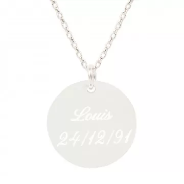 Collana rotonda in argento inciso