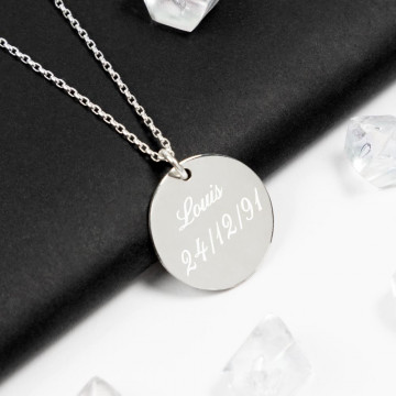 Ciondolo tondo in argento 925 personalizzato