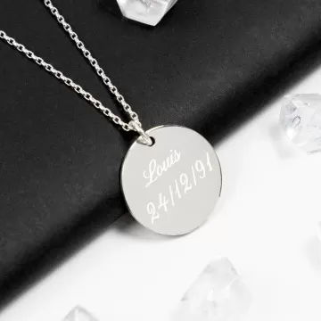 Ciondolo tondo in argento 925 personalizzato