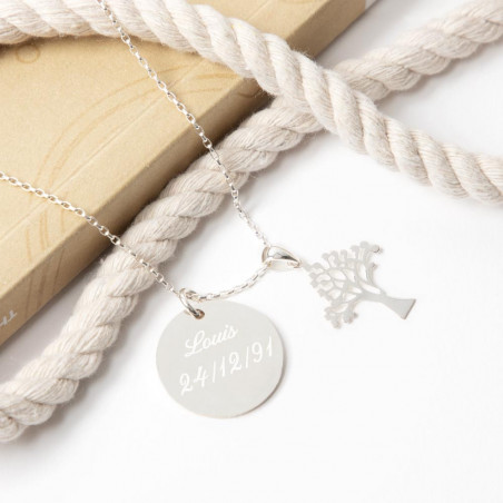 Ciondolo albero in argento personalizzabile Ciondolo albero in argento personalizzabile