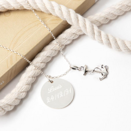 Ciondolo ancora marina inciso Ciondolo ancora marina inciso