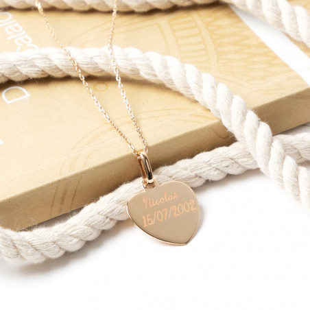 Ciondolo cuore personalizzato placcato oro Ciondolo cuore personalizzato placcato oro