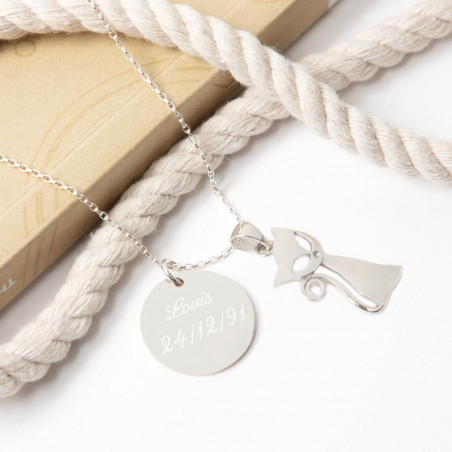 Ciondolo gatto inciso Ciondolo gatto inciso