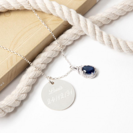Collana di zaffiro personalizzabile Collana di zaffiro personalizzabile