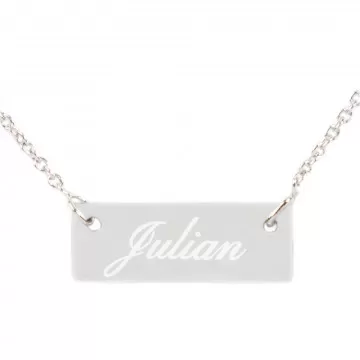Collana personalizzata con targhetta incisa in argento 925