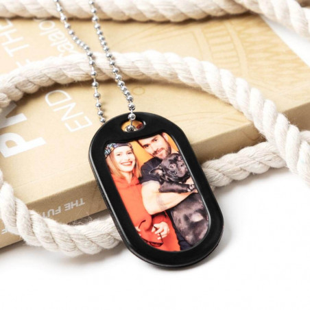 Cane tag nero personalizzabile foto Cane tag nero personalizzabile foto