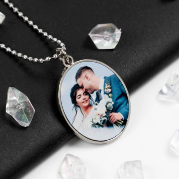 Collana ovale personalizzata con foto