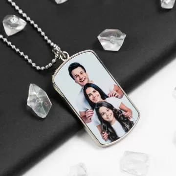 Collana Dog tag uomo con piastra metallica personalizzata