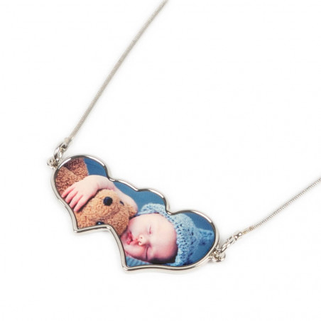 Pendente doppio cuore personalizzabile