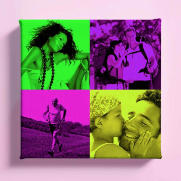 Tela Pop Art appariscente personalizzata con 4 foto