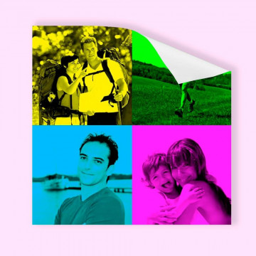 Poster appariscente pop art per le tue 4 foto più belle