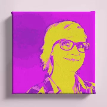 Tavola quadrata personalizzata in stile pop art