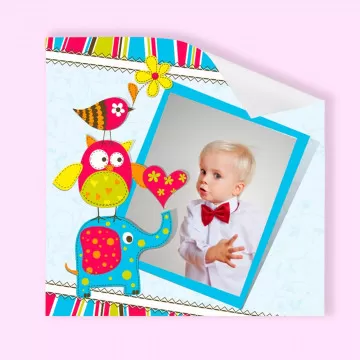 Poster fotografico colorato per bambini con animali