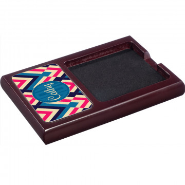 Supporto post it personalizzato con bordo in legno