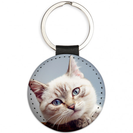 Portachiavi in pelle rotonda personalizzata Portachiavi in pelle rotonda personalizzata